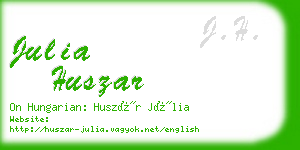 julia huszar business card